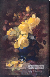 Roses by Frans Mortelmans - Stretched Canvas Art Print