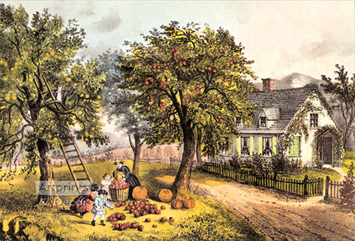 American Homestead by Currier & Ives - Art Print