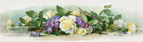 Bride Roses & Violets by Paul de Longpre - Framed Art Print