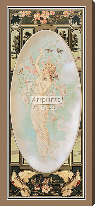 The Four Seasons - Spring by Maud Humphrey - Stretched Canvas Art Print