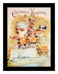 Marriage Certificate - Framed Art Print