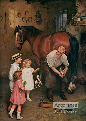 Won't You Fix My Horse Too by Arthur J. Elsley - Framed Art Print