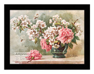 Roses & Cherry Blossoms - Framed Art Print