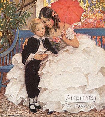 David Copperfield and His Mother, Art Print by Jessie Wilcox Smith