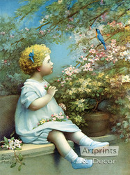 The Song of Happiness, Stretched Canvas Art Print by Annie Benson 