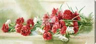 A Panel Of Carnations by Maud Stumm - Stretched Canvas Art Print