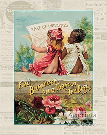 Five Brothers Plug Tobacco - Vintage Ad Art Print