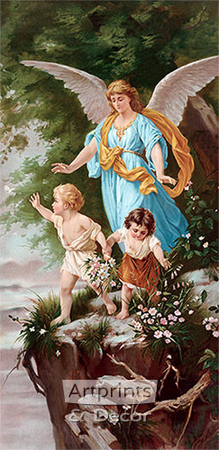 The Protecting Angel, Art Print at ArtPrintsAndDecor.com