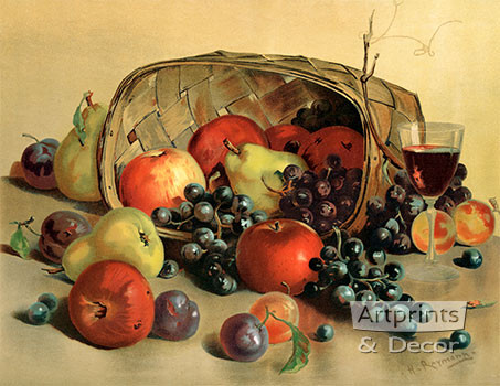 Fruit & Wine by H. Raymann - Art Print