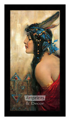 I. W. Harper Whiskey Ad with Native American Woman - Framed Art Print