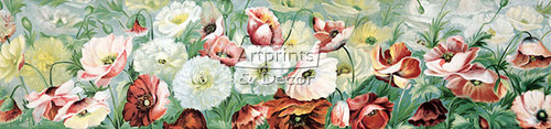 Poppies - Yard Long by S. Clarkson - Framed Art Print