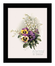 Pansies & Lillies of the Valley - Framed Art Print