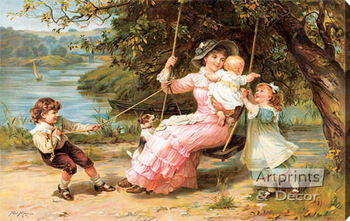 The Swing by Frederick Morgan - Stretched Canvas Art Print