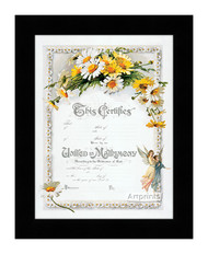 Daisies Marriage Certificate - Framed Art Print