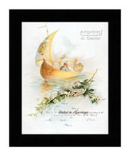 Sail Boat Marriage Certificate - Framed Art Print