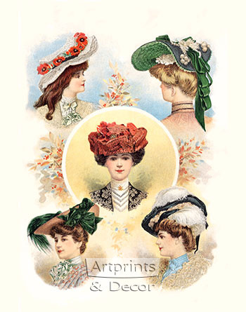 Paris Hats For The Early Autumn by The Delineator Magazine - Framed Art Print