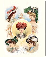 Paris Hats For The Early Autumn by The Delineator Magazine - Stretched Canvas Art Print