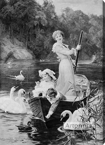 The Home Of The Swans by Frederick Morgan - Stretched Canvas Art Print