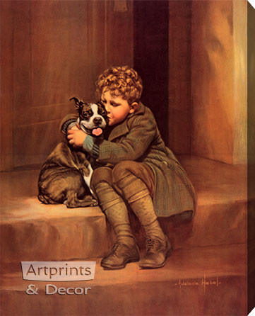When A Feller's Got A Friend by Adelaide Hiebel - Stretched Canvas Art Print