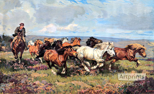 The Stampede by Harold Septimus Power - Art Print
