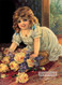 Girl With Yellow Roses - Art Print