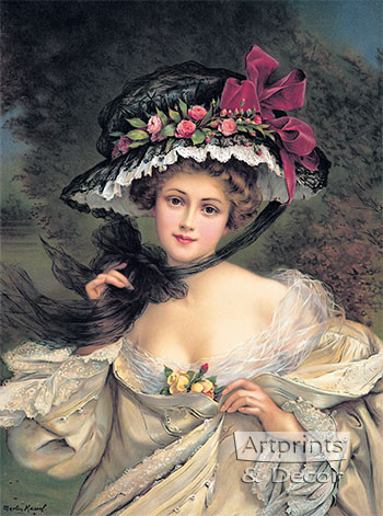 Portrait of a Lady Wearing a Hat by Francois Martin-Kavel - Art Print