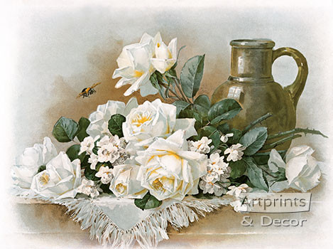 Winter Roses by Paul de Longpre - Art Print