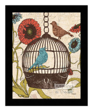 *Bird & Blooms III - Framed Art Print