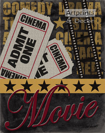 Movie - Cinema Tickets by Todd Williams - Framed Art Print