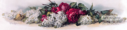 Jack Roses and Lilacs by Paul de Longpre - Framed Art Print
