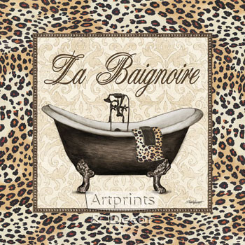 Leopard Bathtub by Todd Williams - Framed Art Print