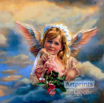 Little Angel Guardian by Sandra Kuck - Framed Art Print