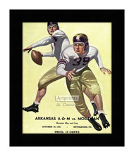 Arkansas A&M vs Moravian - Football Game Poster - Framed Art Print