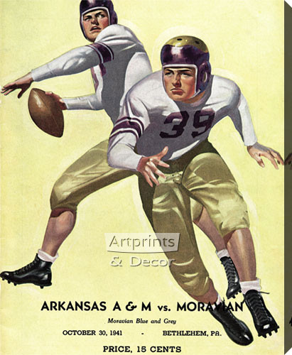Arkansas A&M vs Moravian - Football Game Poster – Stretched Canvas Art Print
