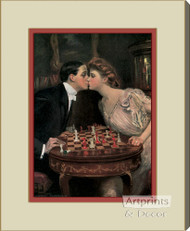 Romantic Checkmate by Clarence Underwood   - Stretched Canvas Art Print
