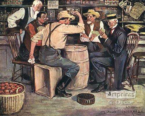 The Card Game by Clarence Underwood - Art Print