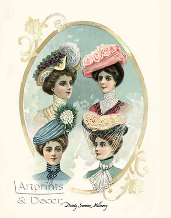 Dainty Summer Millinery - Art Print