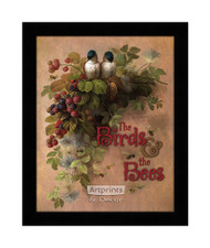 Birds, Bees & Berries - Framed Art Print