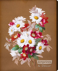 A Bouquet of Daisies by Raoul de Longpre - Stretched Canvas Art Print