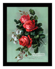 Red & White Roses - Framed Art Print