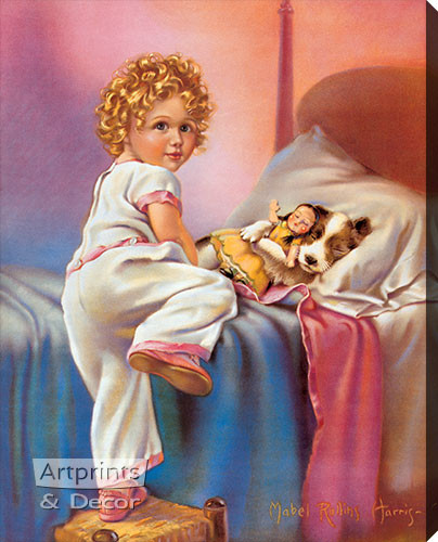 Bedtime by Mabel Rollins Harris - Stretched Canvas Art Print