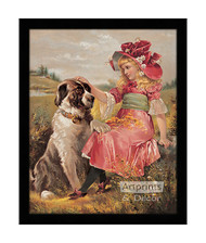 Wendy & Her Dog - Framed Art Print