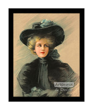 Woman in Black - Framed Art Print