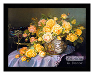 Yellow and Pink Roses - Framed Art Print
