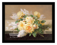Yellow Roses with Lilacs - Framed Art Print