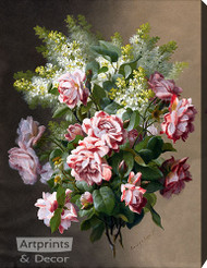 A Springtime Bouquet by Raoul de Longpre - Stretched Canvas Art Print