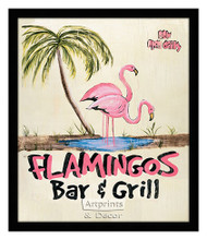 Flamingos Bar & Grill - Framed Art Print