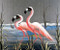 Retro Flamingos - Framed Art Print