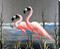 Retro Flamingos - Stretched Canvas Art Print