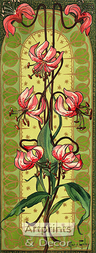 Stylized Pink Tiger Lilies - Art Print